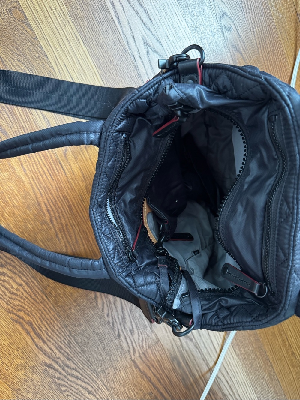 MZ Wallace Black Quilted Shoulder Tote with Removable Strap - Picture 6 of 7